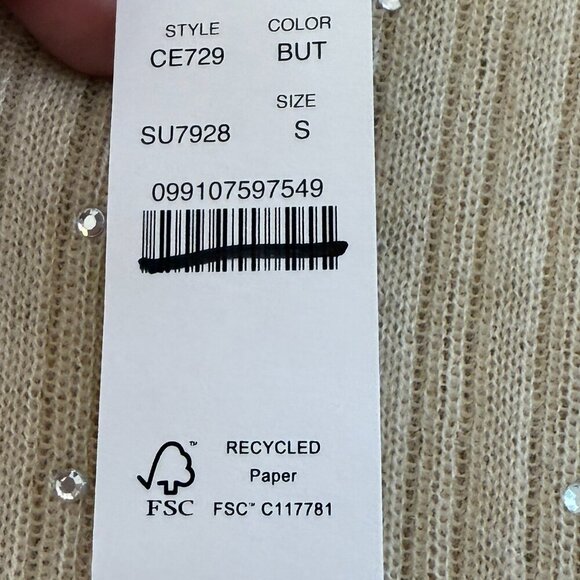 J. Crew Featherweight cashmere turtleneck sweater with rhinestones Size Small - Picture 6 of 11